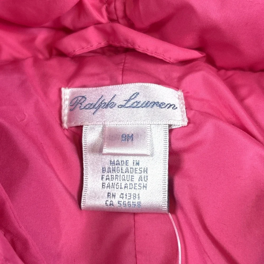 NWT‎ Polo Ralph Lauren Down Bunting Size 9M Girls Infant Water Repellent Hood